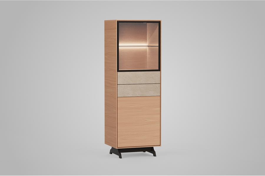 Vitrine-kast 1-deurs - Theuns Eiken meubels